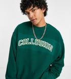 Collusion Oversized Varsity Sweatshirt In Green Set