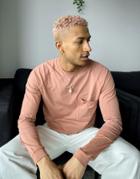 Asos Design Relaxed Long Sleeve T-shirt With Pocket Detail In Washed Pink
