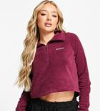 Columbia Glacial Cropped Ii Fleece In Burgundy Exclusive At Asos-red