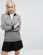 Fred Perry Bella Freud Lurex Jacket With Embroidery - Black