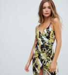 Missguided Cami Wrap Dress In Chain Print - Multi