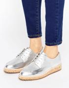 Aldo Contrast Sole Lace-up Shoes - Silver