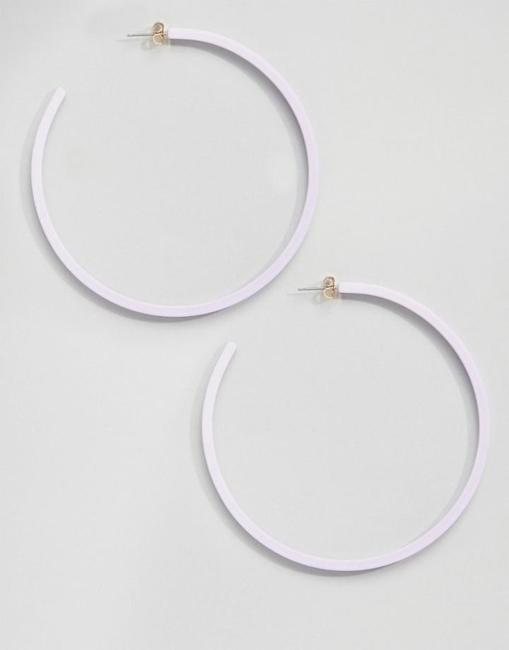 Limited Edition Plastic 90mm Hoop Earrings - Purple