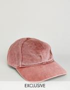 Reclaimed Vintage Washed Baseball Cap In Rust - Red