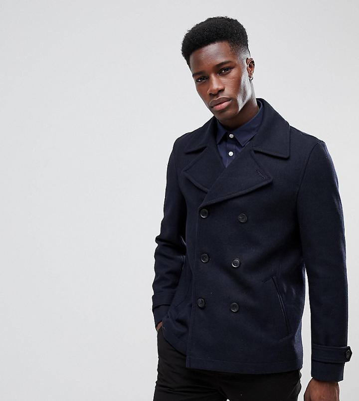 Burton Menswear Peacoat In Navy - Navy