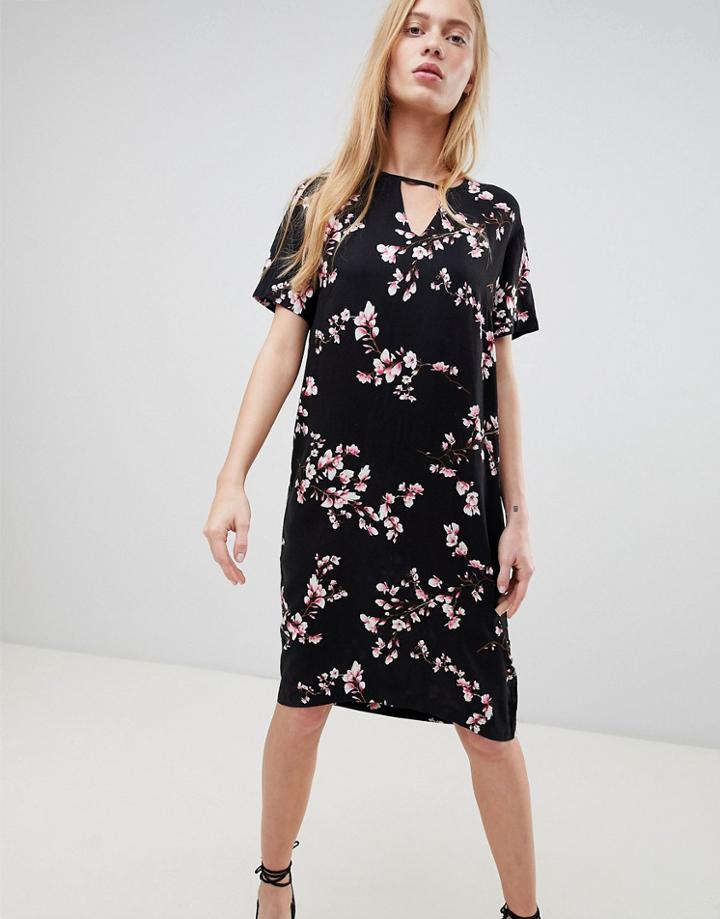 B.young Keyhole Neck Cutout Shift Dress - Multi