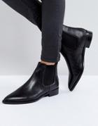 Asos Automatic Leather Chelsea Boots - Black