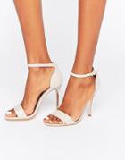 True Decadence Pink Glitter Barely There Heeled Sandals - Pink