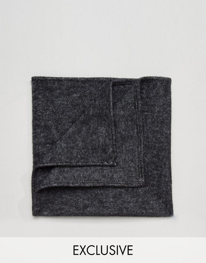 Reclaimed Vintage Pocket Square In Black - Black