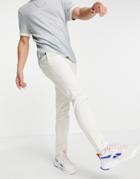 Jack & Jones Intelligence Slim Chino Pants In Ecru-grey