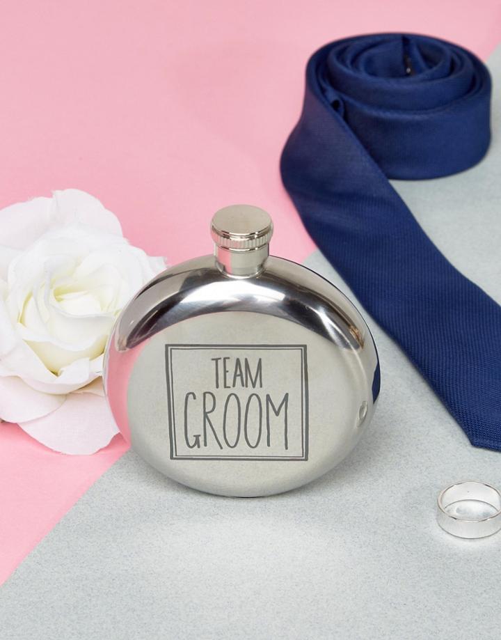 Paperchase Wedding Team Groom Hip Flask - Multi