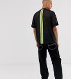 Collusion Mesh T-shirt With Reflective Strip-black