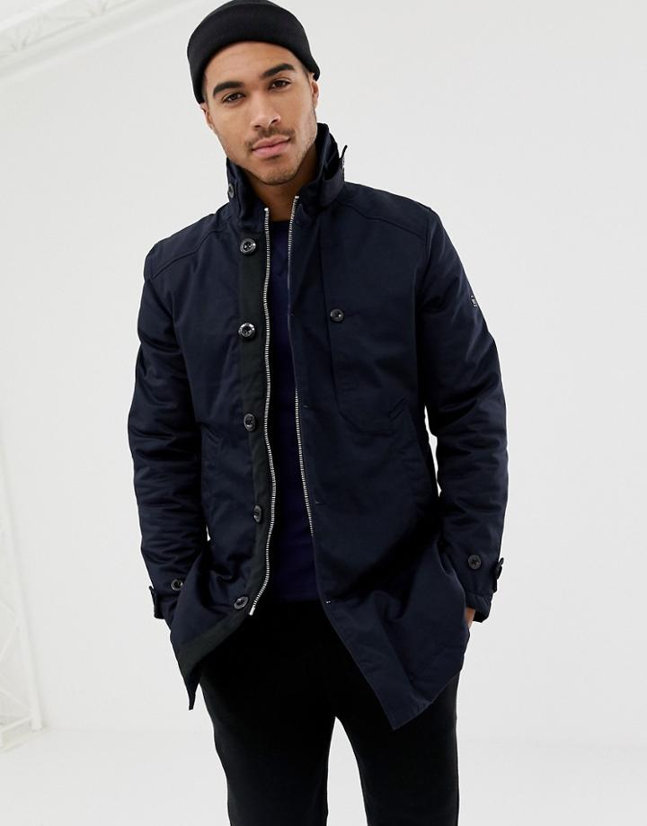 G-star Garber Padded Trench Coat In Navy - Navy