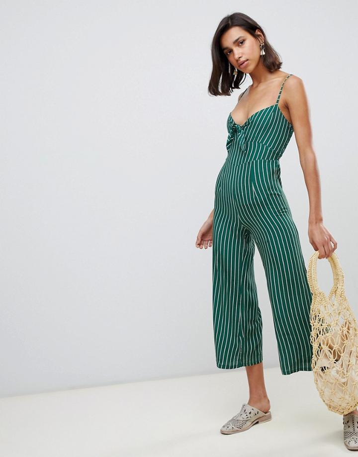 Faithfull Presley Tie Front Jumpsuit - Green