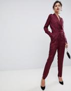 Y.a.s Textured Jumpsuit - Red