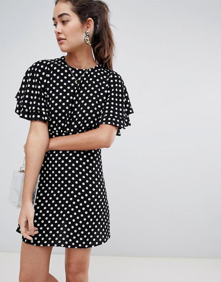 New Look Spot Dobby Tea Dress - Multi