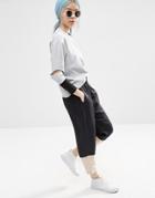 Asos White Color Block Pull On Pant