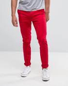 Asos Skinny Chinos In Red - Red