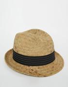 Catarzi Straw Trilby Hat - Beige