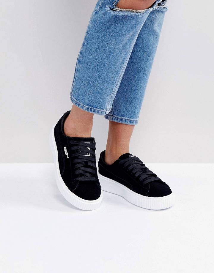 Puma Suede Platform Core Sneakers In Black - Black