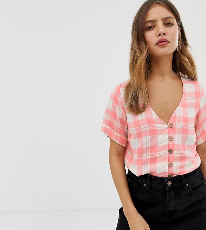 New Look Shirt With Button Through In Check