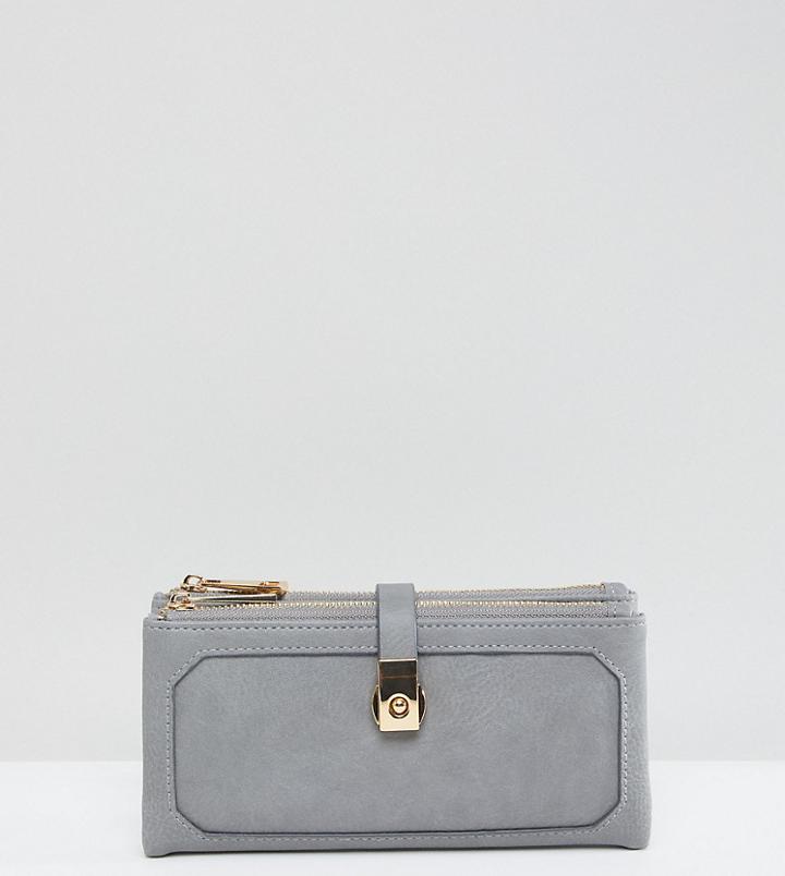 Accessorize Gray Soft Double Flap Wallet - Gray