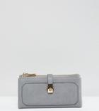 Accessorize Gray Soft Double Flap Wallet - Gray