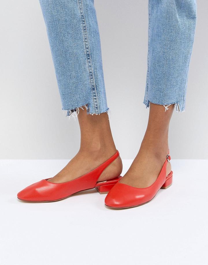 Faith Amelia Red Sling Back Ballet Shoes - Red