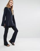 Adpt Flare Co-ord Pants - Navy