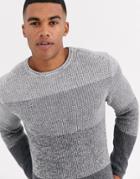 Only & Sons Textured Crew Neck Sweater In Gray