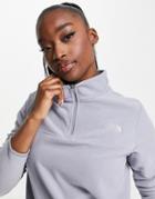 The North Face Tka Glacier 1/4 Zip Fleece In Gray-grey