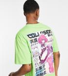 Collusion T-shirt With Cartoon Print In Green
