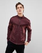 Black Kaviar Track Jacket In Burgundy With Velour Taping - Red