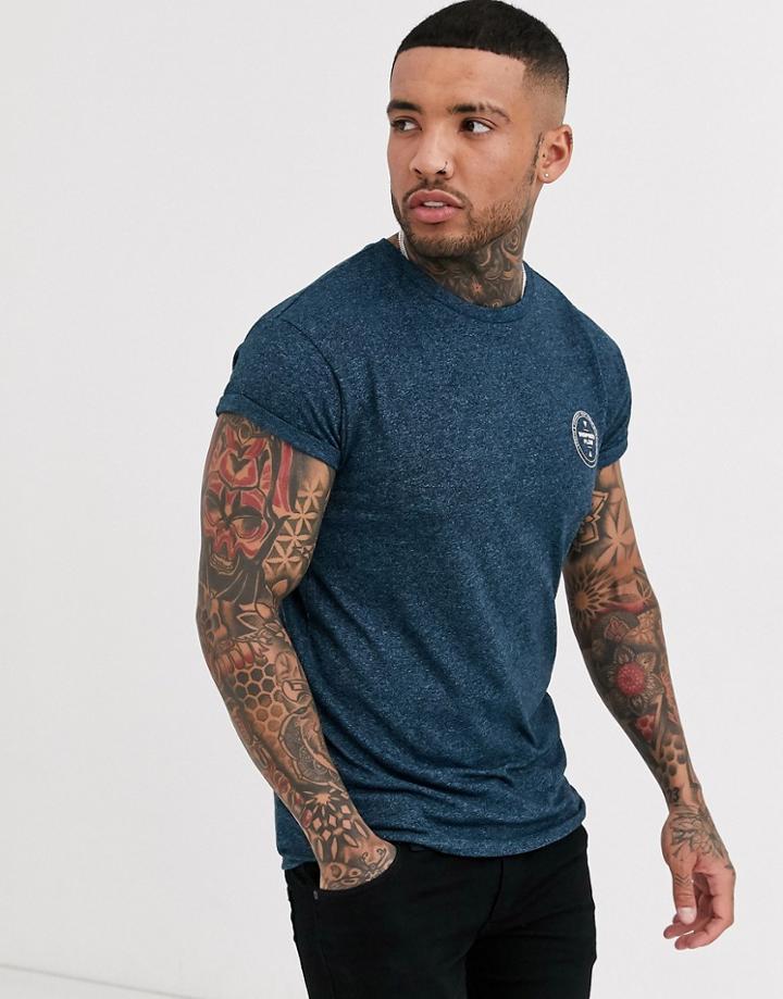 Bershka Join Life T-shirt In Black And Teal Print-green