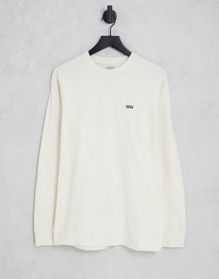Vans Left Chest Logo Long Sleeve T-shirt In Off White