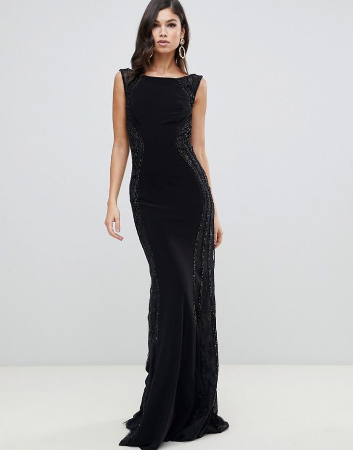 Forever Unique Cowl Neck Maxi Dress - Black