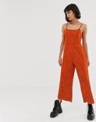 Noisy May Polka Dot Cami Jumpsuit In Red-multi