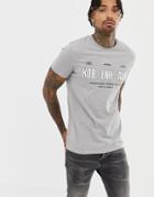 Asos Design T-shirt With City Text Slogan Print - Gray