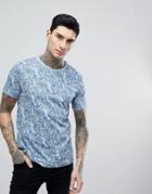 Pretty Green Portside All Over Paisley T-shirt In Blue - Blue
