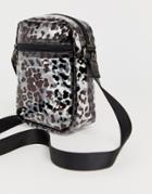 Claudia Canova Transparent Cross Body Bag In Leopard - Black