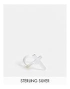 Asos Design Sterling Silver Nose Stud With Cross