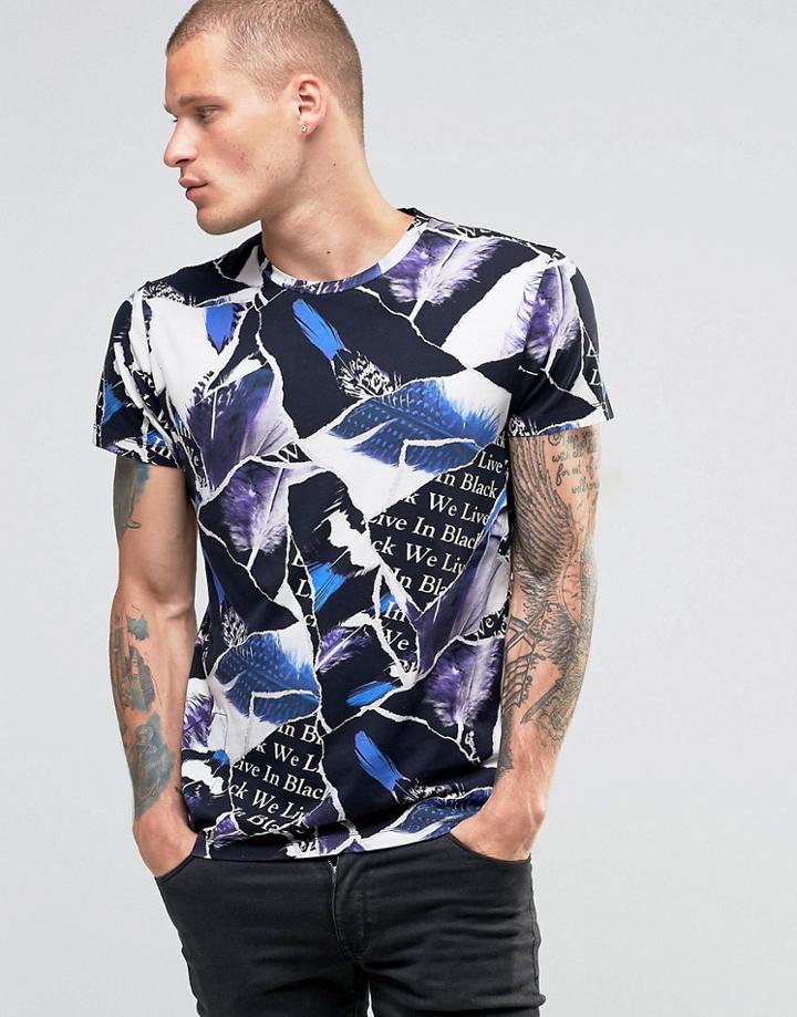 Religion T-shirt With All Over Graphic Print - Blue