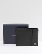 Tommy Hilfiger Mini Logo Leather Wallet In Black - Black