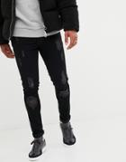 Voi Jeans Super Skinny Jeans In Black - Black