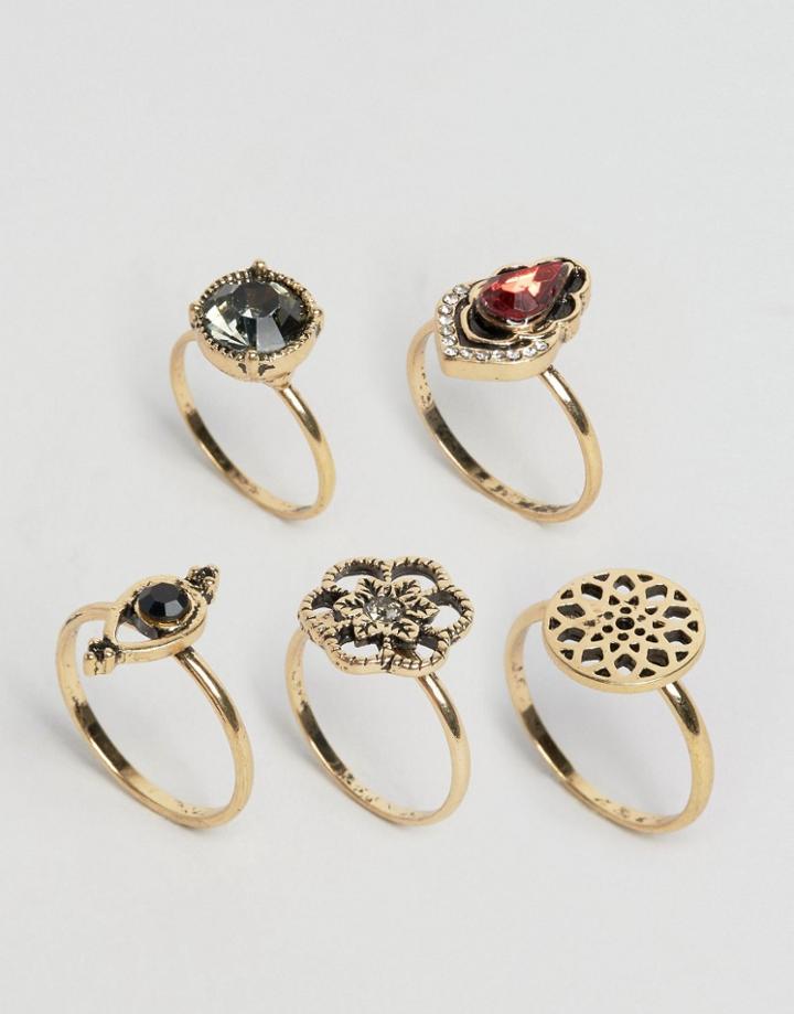 Asos Vintage Trinket Rings - Antique Gold