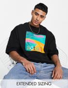 Asos Actual Oversized T-shirt With 'actual' Graphic In Black