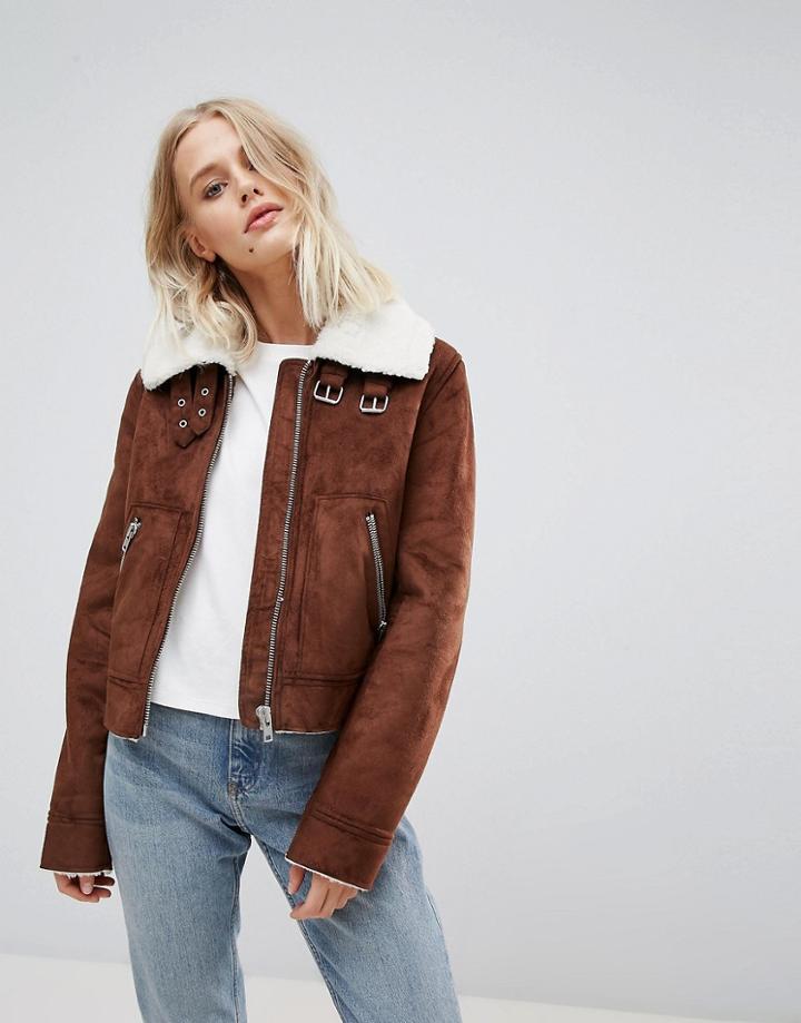 Weekday Aviator Jacket - Beige