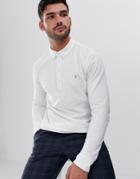 Farah Ricky Slim Fit Long Sleeve Polo In White