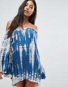 Surf Gypsy Tie Dye Bell Sleeve Beach Cover Up - Multi