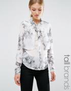 Vero Moda Tall Marble Layered Shirt - Marble Print